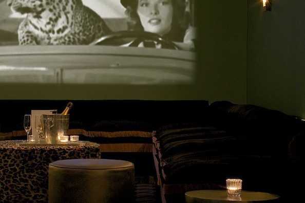 Lounge seating and classic films screening