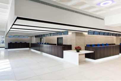 Refurbished lobby area at Queen Elizabeth II
