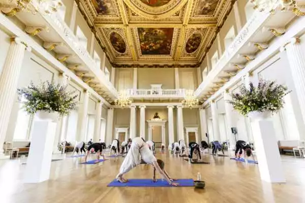 Venue Search London take part in Yoga at Banqueting House - Miles Willis Photography