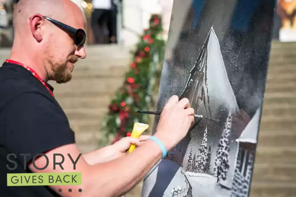 #StoryGivesBack initiative at the London Christmas Party Show