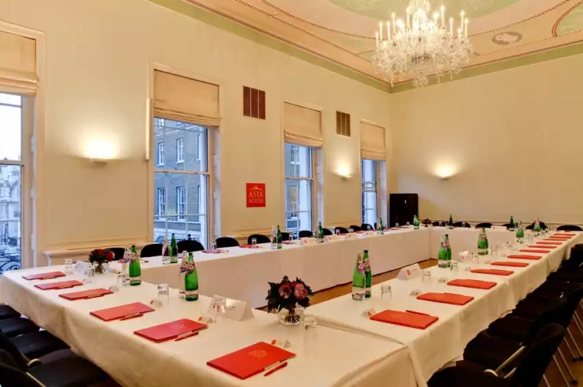 Fine room 1 set for a conference 